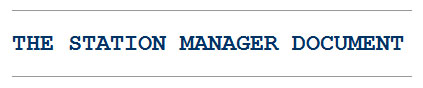 Station Manager Document